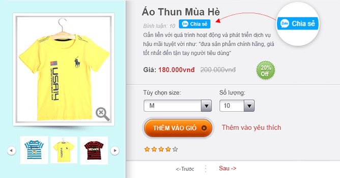 Nút chia sẻ qua Zalo