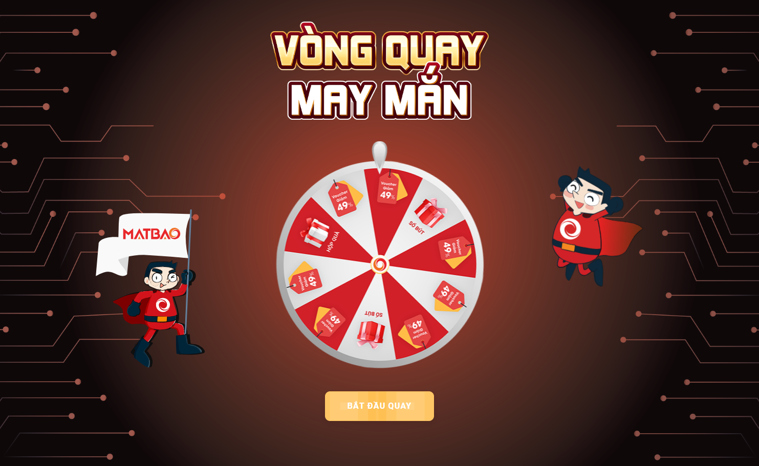 Quay số trúng thưởng 1 Màn hình quay số trủng thưởng