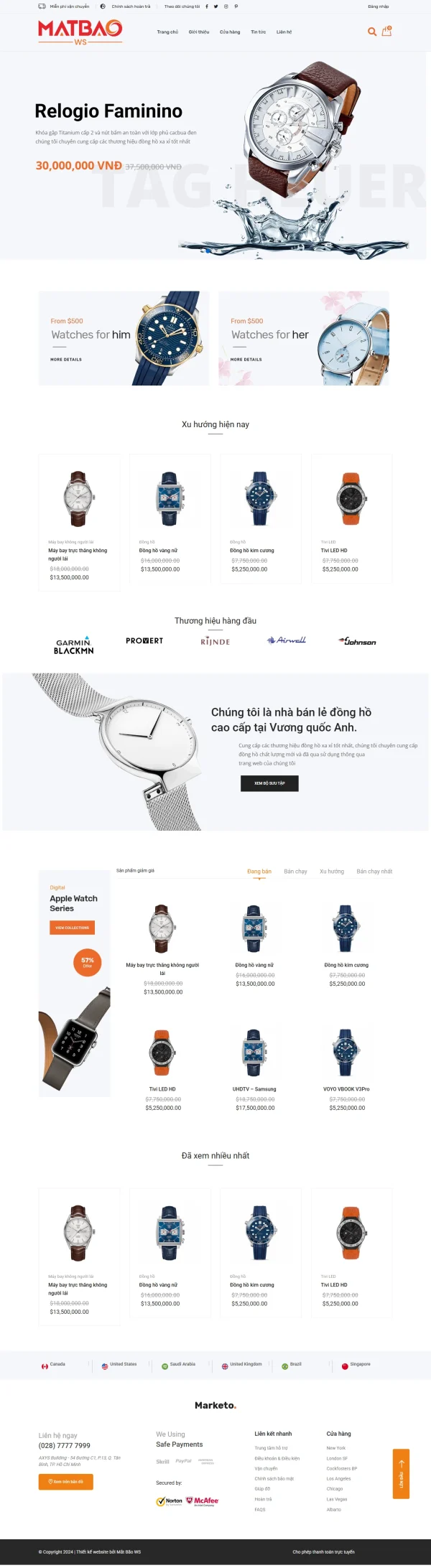 Cửa hàng đồng hồ Marketo