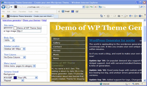 3 phần mềm ưu việt dành cho thiết kế web Wordpress bạn nên biết 6 Chỉ với vài thao tác chuột, WP Theme Generator sẽ giúp người dùng có được “thành phẩm” như ý muốn