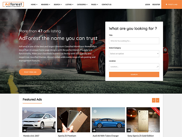 4 mẫu chủ đề Wordpress cực kỳ thích hợp cho web quảng cáo 7 Classiads là mẫu chủ đề hoàn hảo cho trang web quảng cáo của bạn
